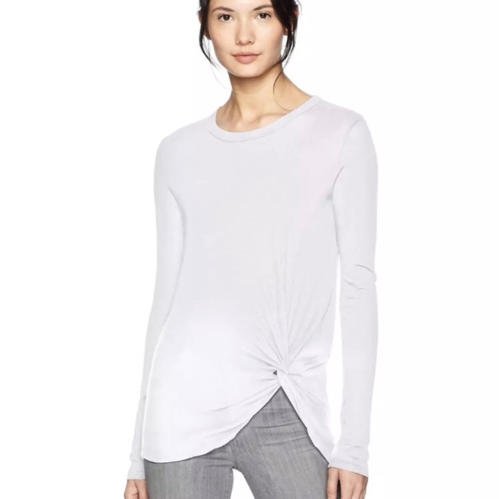 ❤️ENZA COSTA Fitted Side Knot Crew Pullover Top S